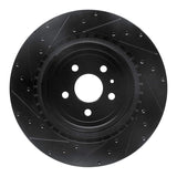 R1 Concepts 12-16 Tesla Model S Rear Right Drilled & Slotted Black Brake Rotor by R1 Concepts RNC-633-26000R