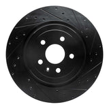 R1 Concepts 12-16 Tesla Model S Rear Right Drilled & Slotted Black Brake Rotor by R1 Concepts RNC-633-26000R
