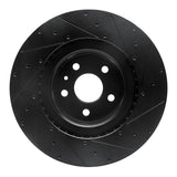 R1 Concepts 12-21 Tesla Model S Front Left Drilled & Slotted Black Brake Rotor by R1 Concepts RNC-633-26001L