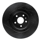 R1 Concepts 12-21 Tesla Model X Front Right Drilled & Slotted Black Brake Rotor by R1 Concepts RNC-633-26001R