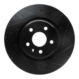 R1 Concepts 12-21 Tesla Model X Front Right Drilled & Slotted Black Brake Rotor by R1 Concepts RNC-633-26001R