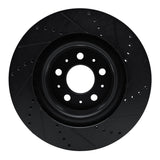 R1 Concepts 17-25 Tesla Model 3 Front Left Drilled & Slotted Black Brake Rotor by R1 Concepts RNC-633-26002L