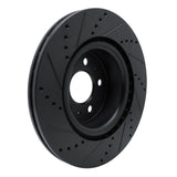 R1 Concepts 17-25 Tesla Model 3 Front Right Drilled & Slotted Black Brake Rotor by R1 Concepts RNC-633-26002R