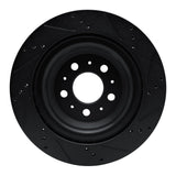 R1 Concepts 2017-2025 Tesla Model 3 Rear Left Drilled & Slotted Black Brake Rotor