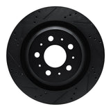 R1 Concepts 2017-2025 Tesla Model 3 Rear Left Drilled & Slotted Black Brake Rotor