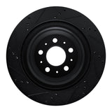 R1 Concepts 2017-2025 Tesla Model 3 Rear Right Drilled & Slotted Black Brake Rotor