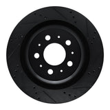 R1 Concepts 2017-2025 Tesla Model 3 Rear Right Drilled & Slotted Black Brake Rotor