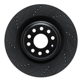 R1 Concepts 12-21 Tesla Model X Rear Left Drilled & Slotted Black Brake Rotor by R1 Concepts RNC-633-26006L