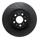 R1 Concepts 20-25 Tesla Model Y Front Right Drilled & Slotted Black Brake Rotor