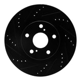 R1 Concepts 21-25 Tesla Model S Front Left Drilled & Slotted Black Brake Rotor by R1 Concepts RNC-633-26009L