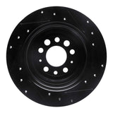 R1 Concepts 67-74 Volvo 142 Rear Left Drilled & Slotted Black Brake Rotor by R1 Concepts RNC-633-27001L