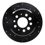 R1 Concepts 67-74 Volvo 142 Rear Left Drilled & Slotted Black Brake Rotor by R1 Concepts RNC-633-27001L
