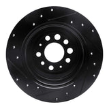 R1 Concepts 67-74 Volvo 164 Rear Right Drilled & Slotted Black Brake Rotor by R1 Concepts RNC-633-27001R