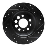 R1 Concepts 74-95 Volvo 244 Rear Left Drilled & Slotted Black Brake Rotor by R1 Concepts RNC-633-27006L