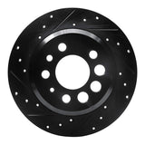 R1 Concepts 74-95 Volvo 244 Rear Left Drilled & Slotted Black Brake Rotor by R1 Concepts RNC-633-27006L