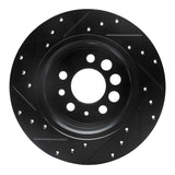 R1 Concepts 74-95 Volvo 244 Rear Right Drilled & Slotted Black Brake Rotor by R1 Concepts RNC-633-27006R