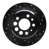 R1 Concepts 74-95 Volvo 244 Rear Right Drilled & Slotted Black Brake Rotor by R1 Concepts RNC-633-27006R