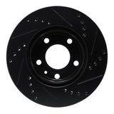 R1 Concepts 82-90 Volvo 760 Series Front Left Drilled & Slotted Black Brake Rotor by R1 Concepts RNC-633-27012L