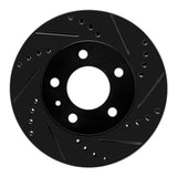 R1 Concepts 82-90 Volvo 740 Front Right Drilled & Slotted Black Brake Rotor by R1 Concepts RNC-633-27012R