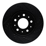 R1 Concepts 82-92 Volvo 740 Front Right Drilled & Slotted Black Brake Rotor by R1 Concepts RNC-633-27013R