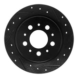R1 Concepts 88-94 Volvo 760 Series Rear Right Drilled & Slotted Black Brake Rotor by R1 Concepts RNC-633-27014R