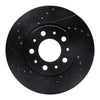 R1 Concepts 91-95 Volvo 780 Front Left Drilled & Slotted Black Brake Rotor
