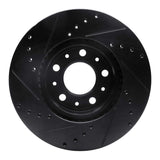 R1 Concepts 91-95 Volvo 780 Front Right Drilled & Slotted Black Brake Rotor by R1 Concepts RNC-633-27015R