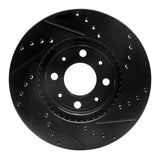 R1 Concepts 93-95 Volvo 850 Front Left Drilled & Slotted Black Brake Rotor by R1 Concepts RNC-633-27016L