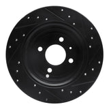 R1 Concepts 93-95 Volvo 850 Rear Left Drilled & Slotted Black Brake Rotor by R1 Concepts RNC-633-27017L