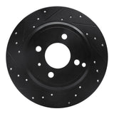 R1 Concepts 93-95 Volvo 850 Rear Left Drilled & Slotted Black Brake Rotor by R1 Concepts RNC-633-27017L