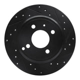 R1 Concepts 93-95 Volvo 850 Rear Right Drilled & Slotted Black Brake Rotor by R1 Concepts RNC-633-27017R
