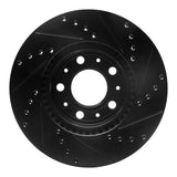R1 Concepts 95-04 Volvo C70 Front Left Drilled & Slotted Black Brake Rotor by R1 Concepts RNC-633-27018L