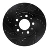 R1 Concepts 95-04 Volvo C70 Front Left Drilled & Slotted Black Brake Rotor