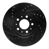 R1 Concepts 95-04 Volvo S90 Front Right Drilled & Slotted Black Brake Rotor by R1 Concepts RNC-633-27018R