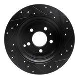 R1 Concepts 96-04 Volvo S70 Rear Left Drilled & Slotted Black Brake Rotor by R1 Concepts RNC-633-27019L