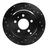 R1 Concepts 96-04 Volvo S70 Rear Left Drilled & Slotted Black Brake Rotor by R1 Concepts RNC-633-27019L