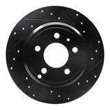 R1 Concepts 96-04 Volvo C70 Rear Right Drilled & Slotted Black Brake Rotor by R1 Concepts RNC-633-27019R