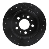 R1 Concepts 95-97 Volvo 960 Rear Left Drilled & Slotted Black Brake Rotor by R1 Concepts RNC-633-27020L