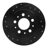 R1 Concepts 95-97 Volvo 960 Rear Left Drilled & Slotted Black Brake Rotor by R1 Concepts RNC-633-27020L