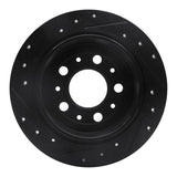 R1 Concepts 95-97 Volvo 960 Rear Right Drilled & Slotted Black Brake Rotor by R1 Concepts RNC-633-27020R