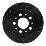 R1 Concepts 95-97 Volvo 960 Rear Right Drilled & Slotted Black Brake Rotor by R1 Concepts RNC-633-27020R