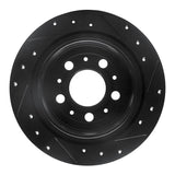R1 Concepts 97-98 Volvo V90 Rear Left Drilled & Slotted Black Brake Rotor by R1 Concepts RNC-633-27021L