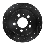R1 Concepts 97-98 Volvo V90 Rear Left Drilled & Slotted Black Brake Rotor by R1 Concepts RNC-633-27021L