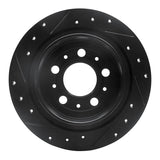 R1 Concepts 97-98 Volvo V90 Rear Right Drilled & Slotted Black Brake Rotor by R1 Concepts RNC-633-27021R