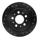 R1 Concepts 97-98 Volvo V90 Rear Right Drilled & Slotted Black Brake Rotor by R1 Concepts RNC-633-27021R