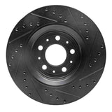 R1 Concepts 98-04 Volvo V70 Front Left Drilled & Slotted Black Brake Rotor by R1 Concepts RNC-633-27022L