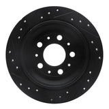 R1 Concepts 98-00 Volvo S70 Rear Right Drilled & Slotted Black Brake Rotor by R1 Concepts RNC-633-27023R