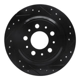 R1 Concepts 98-00 Volvo S70 Rear Right Drilled & Slotted Black Brake Rotor by R1 Concepts RNC-633-27023R