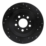 R1 Concepts 99-09 Volvo V70 Rear Left Drilled & Slotted Black Brake Rotor