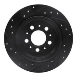 R1 Concepts 99-09 Volvo V70 Rear Right Drilled & Slotted Black Brake Rotor